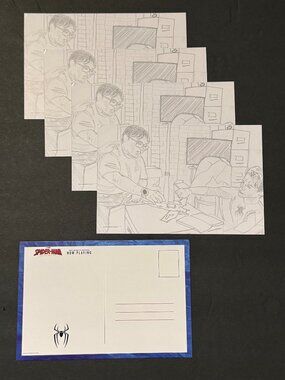 4x Spider-Man Brand New Day Postcard Pencil Sketch Movie Merchandise